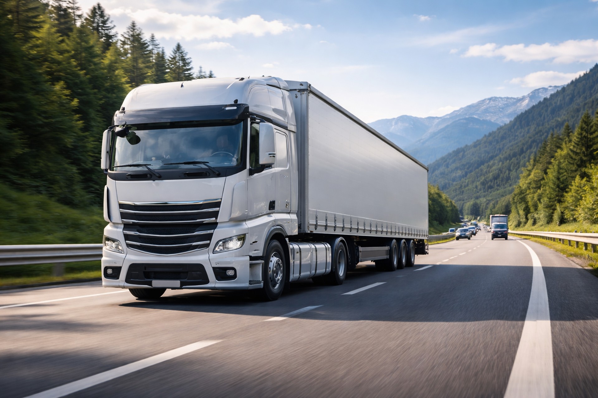 Moderner LKW im europäischen Fernverkehr