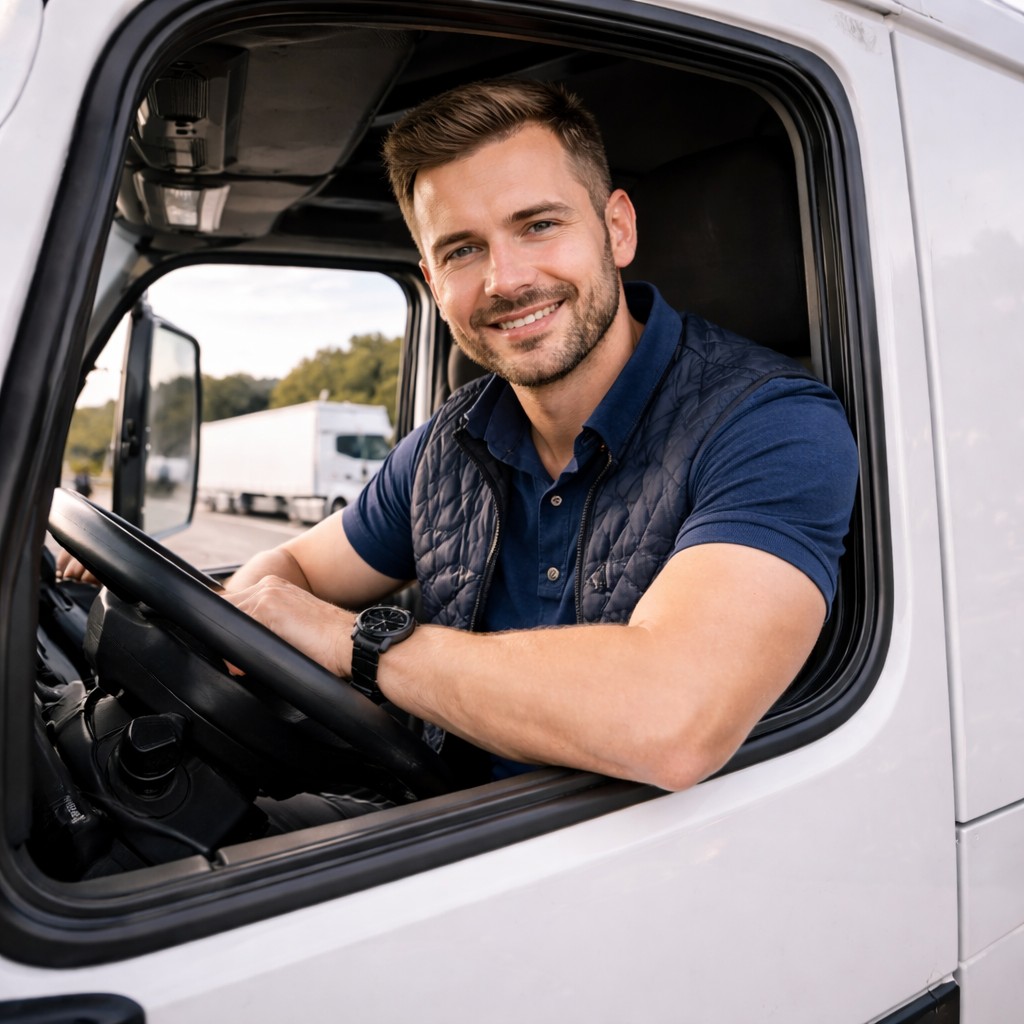 Fotorealistisches Icon: Ersatzkraftfahrer einsatzbereit