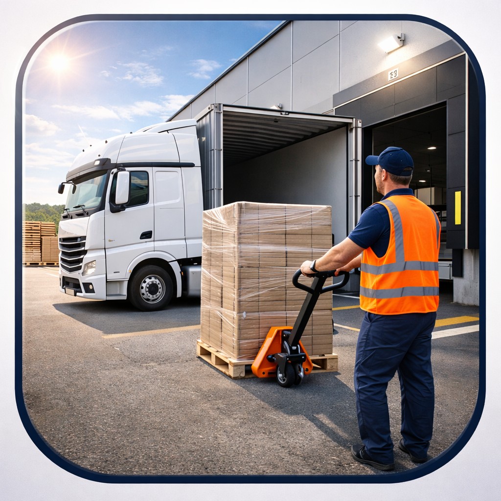 Fotorealistisches Icon: Ladung sicher ankommen